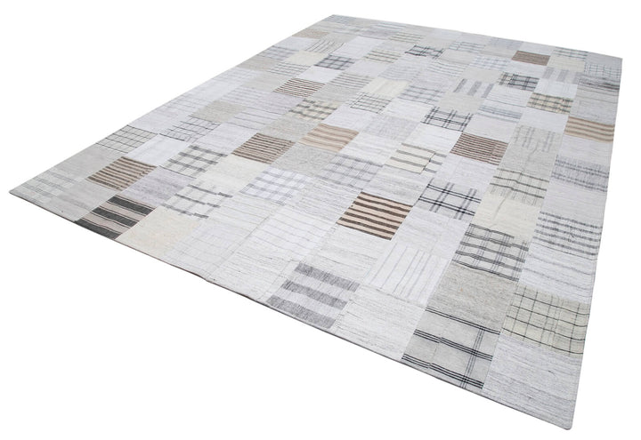 10x13 Beige Kilim Patchwork Rug - 30578