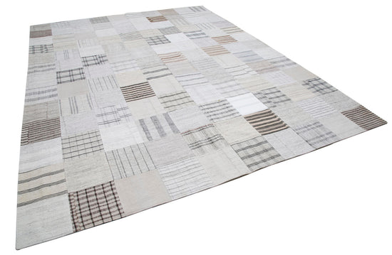 10x13 Beige Kilim Patchwork Rug - 30579