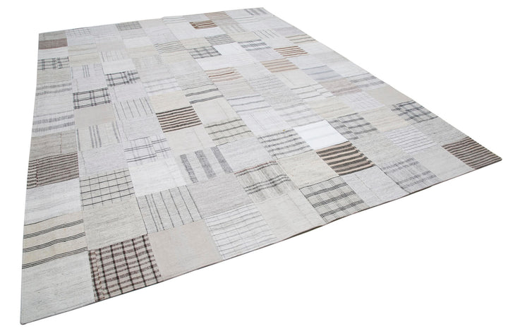 10x13 Beige Kilim Patchwork Rug - 30579