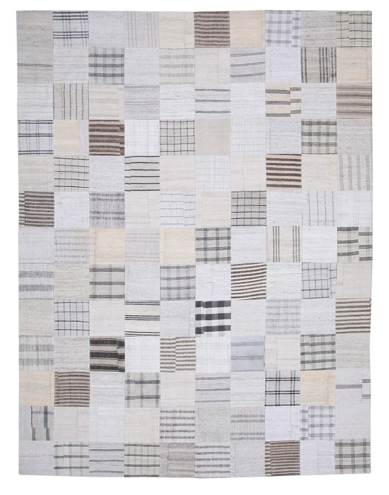 10x13 Beige Kilim Patchwork Rug - 30580