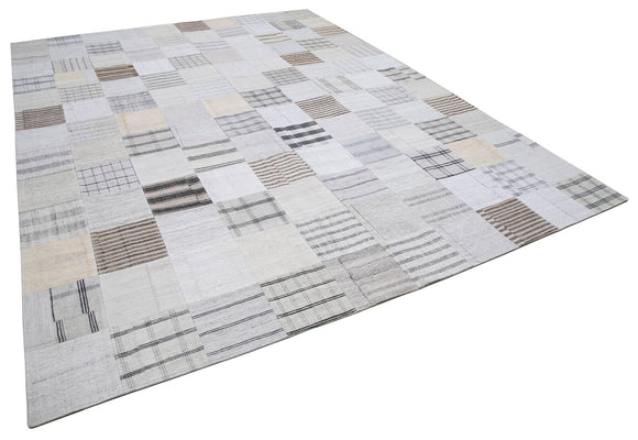 10x13 Beige Kilim Patchwork Rug - 30580