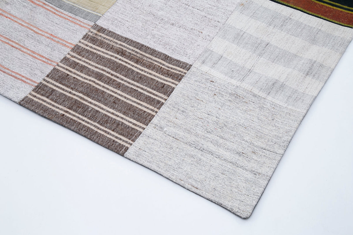 10x13 White Kilim Patchwork Rug - 30581