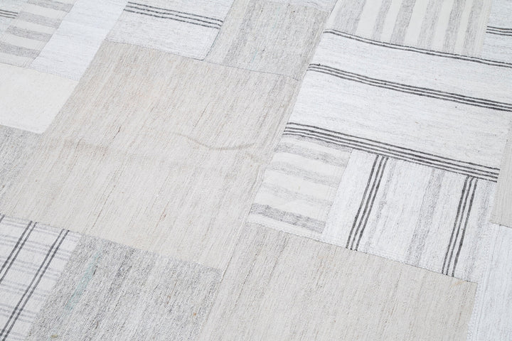 7x10 Beige Kilim Patchwork Rug - 30591