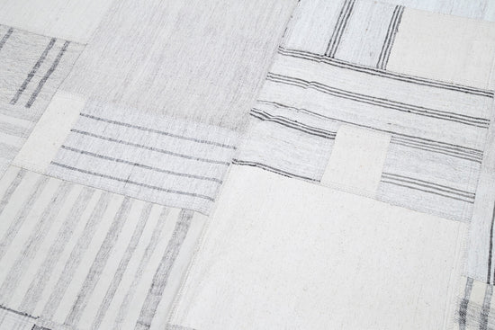 7x10 Beige Kilim Patchwork Rug - 30592