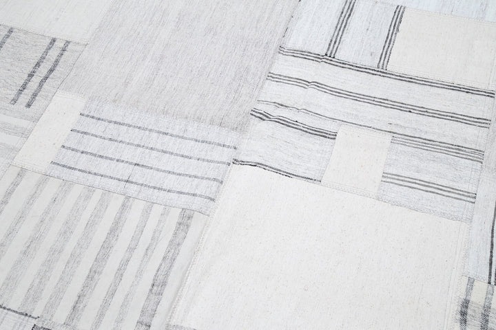 7x10 Beige Kilim Patchwork Rug - 30592