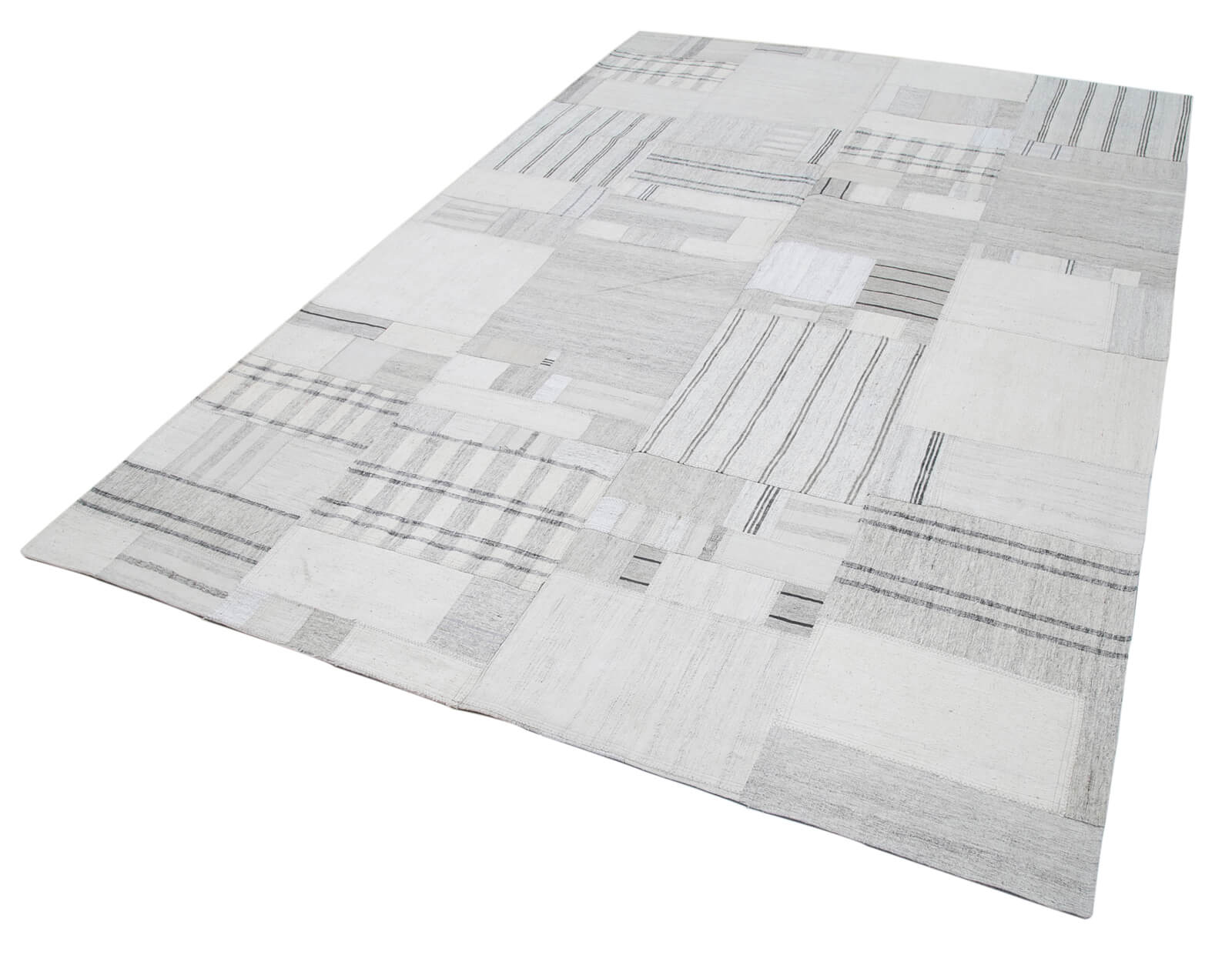 7x10 Beige Kilim Patchwork Rug - 30593
