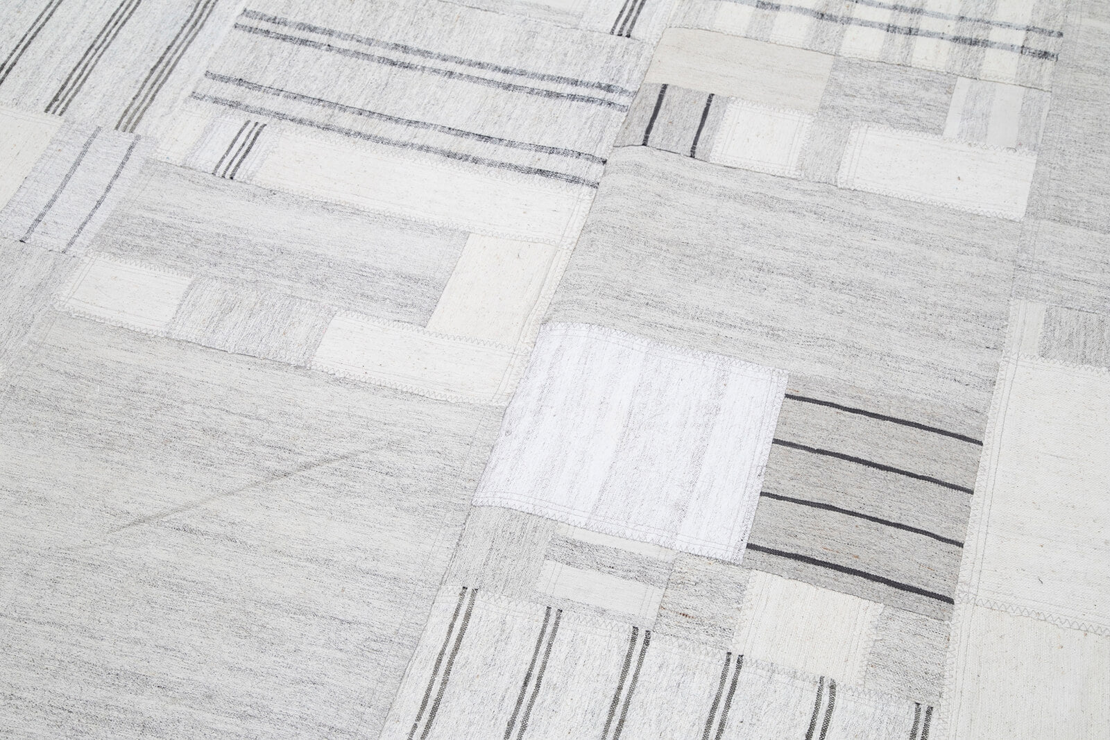 7x10 Beige Kilim Patchwork Rug - 30593