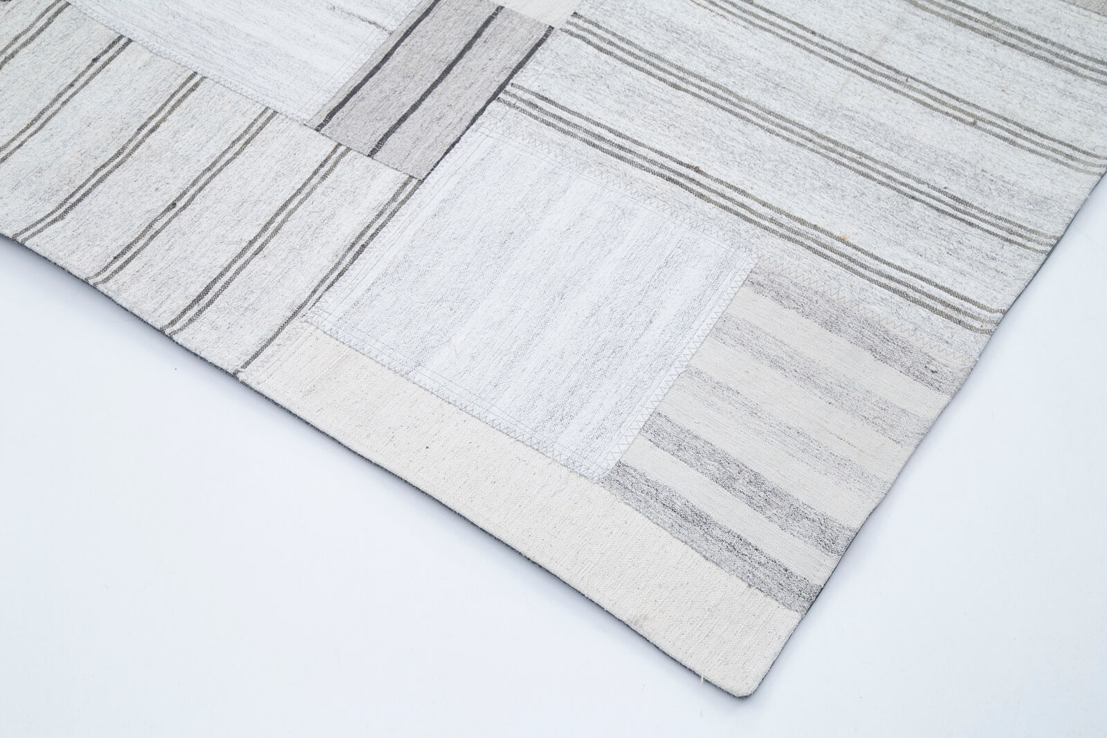 7x10 Beige Kilim Patchwork Rug - 30595