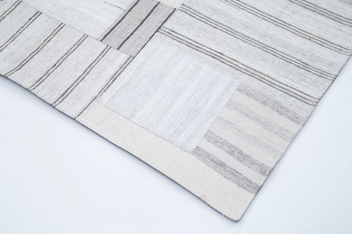 7x10 Beige Kilim Patchwork Rug - 30595