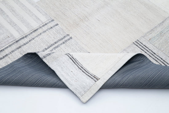 7x10 Beige Kilim Patchwork Rug - 30595