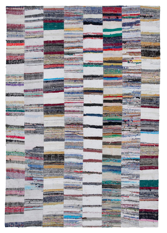 7x10 Multicolor Kilim Patchwork Rug - 30598