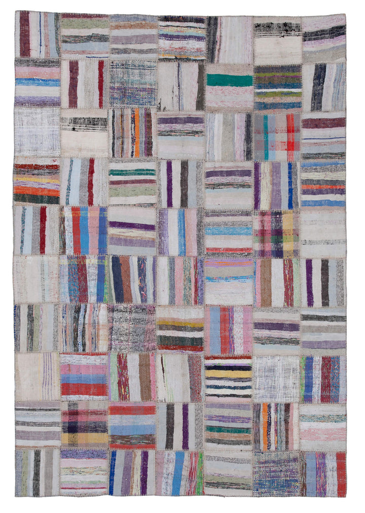 7x10 Multicolor Kilim Patchwork Rug - 30599