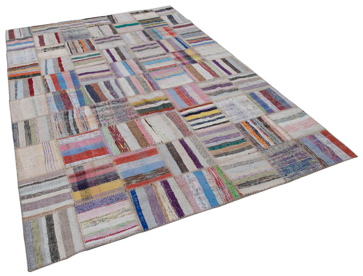 7x10 Multicolor Kilim Patchwork Rug - 30599