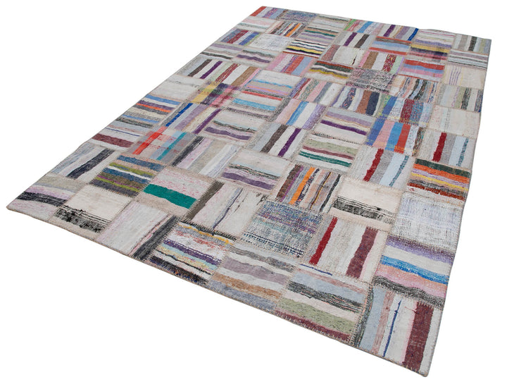 7x10 Multicolor Kilim Patchwork Rug - 30599