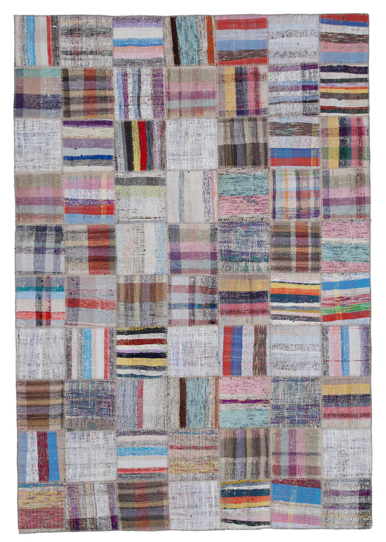 7x10 Multicolor Kilim Patchwork Rug - 30600