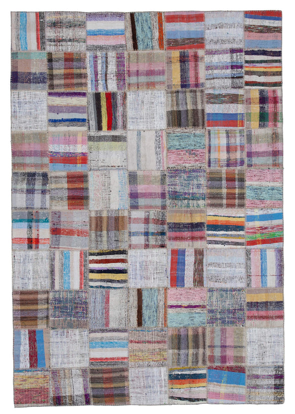 7x10 Multicolor Kilim Patchwork Rug - 30600