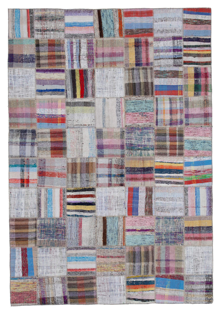 7x10 Multicolor Kilim Patchwork Rug - 30600