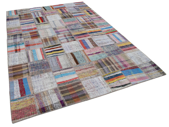 7x10 Multicolor Kilim Patchwork Rug - 30600
