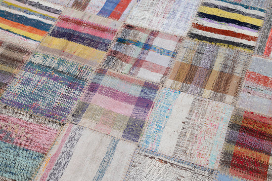 7x10 Multicolor Kilim Patchwork Rug - 30600