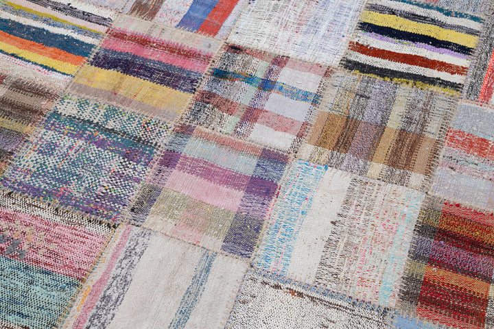 7x10 Multicolor Kilim Patchwork Rug - 30600