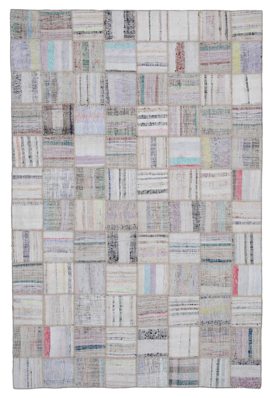 6x10 Beige Kilim Patchwork Rug - 30601