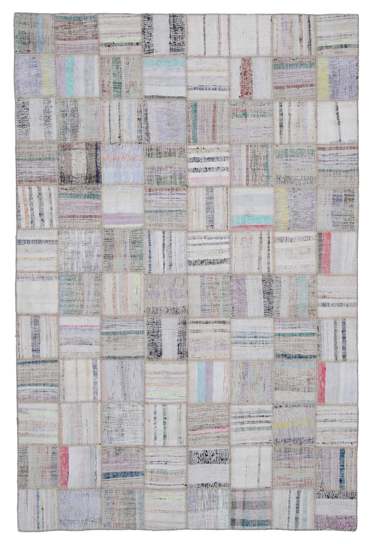 6x10 Beige Kilim Patchwork Rug - 30601