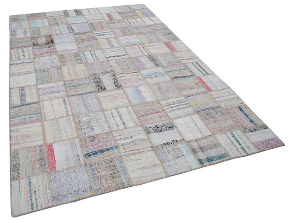 6x10 Beige Kilim Patchwork Rug - 30601