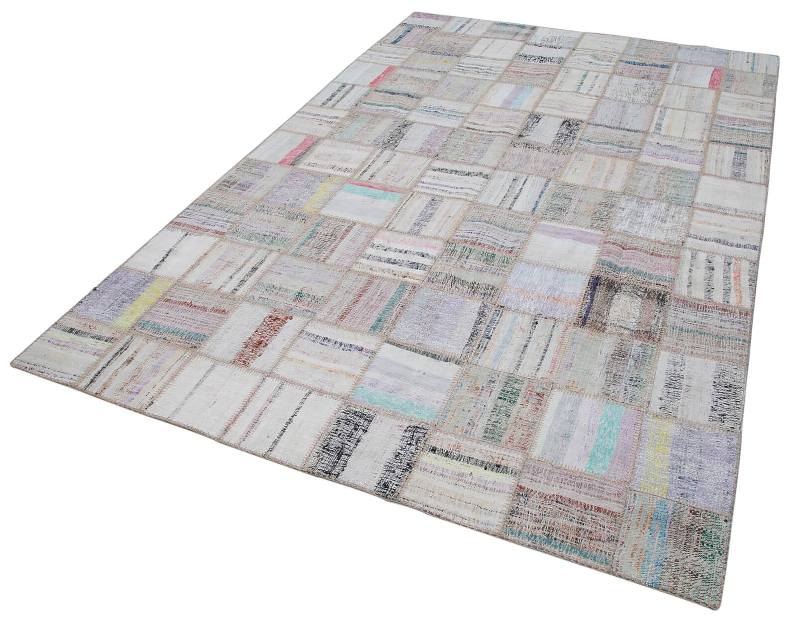 6x10 Beige Kilim Patchwork Rug - 30601