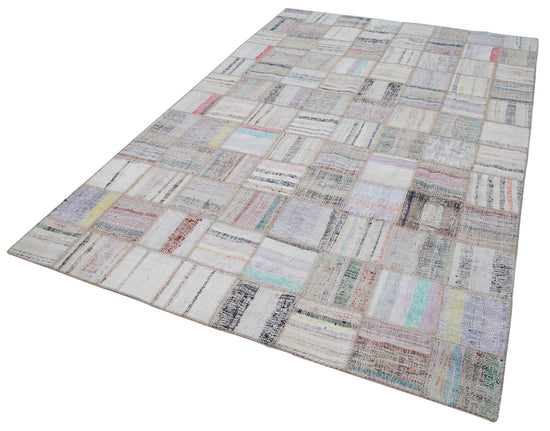 6x10 Beige Kilim Patchwork Rug - 30601