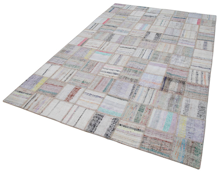 6x10 Beige Kilim Patchwork Rug - 30601