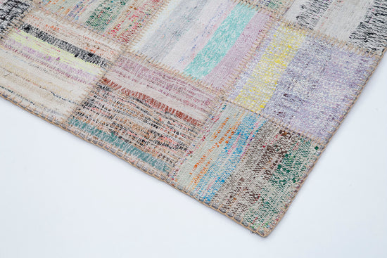 6x10 Beige Kilim Patchwork Rug - 30601