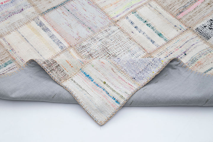 6x10 Beige Kilim Patchwork Rug - 30601