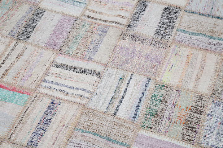6x10 Beige Kilim Patchwork Rug - 30601