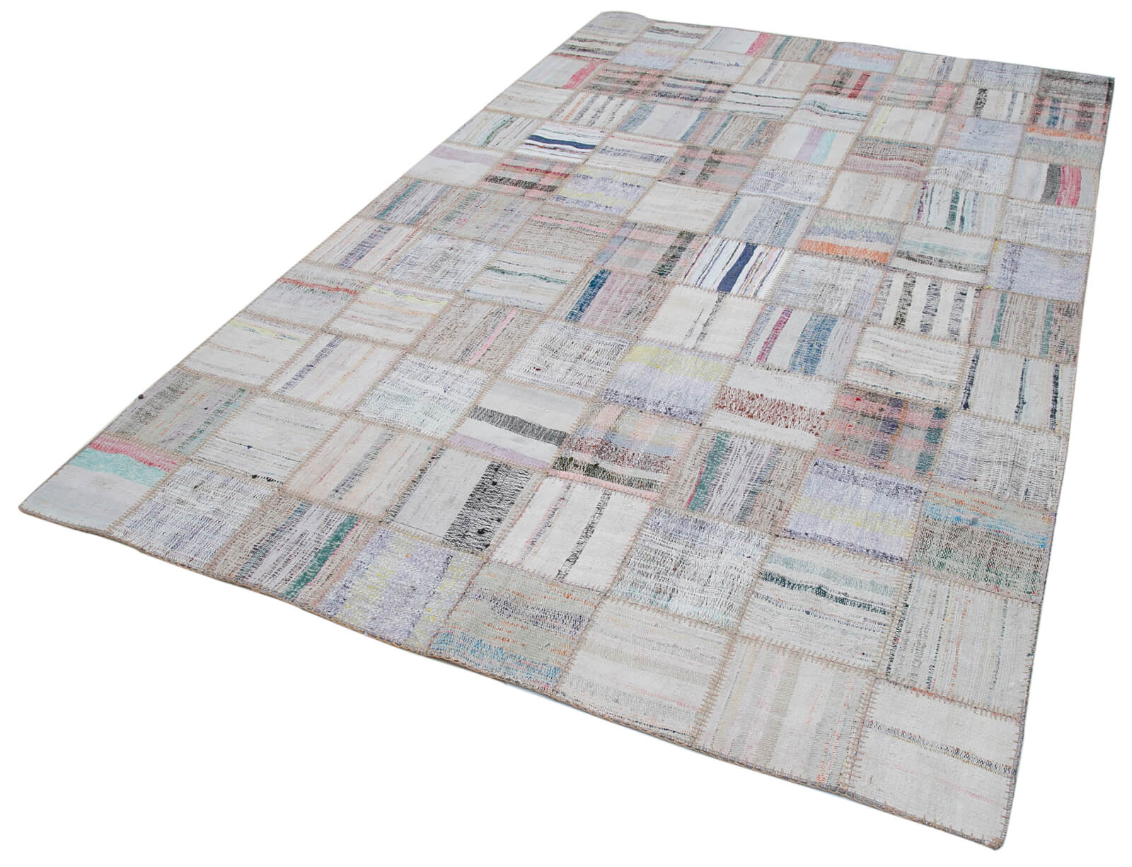 6x10 Beige Kilim Patchwork Rug - 30602
