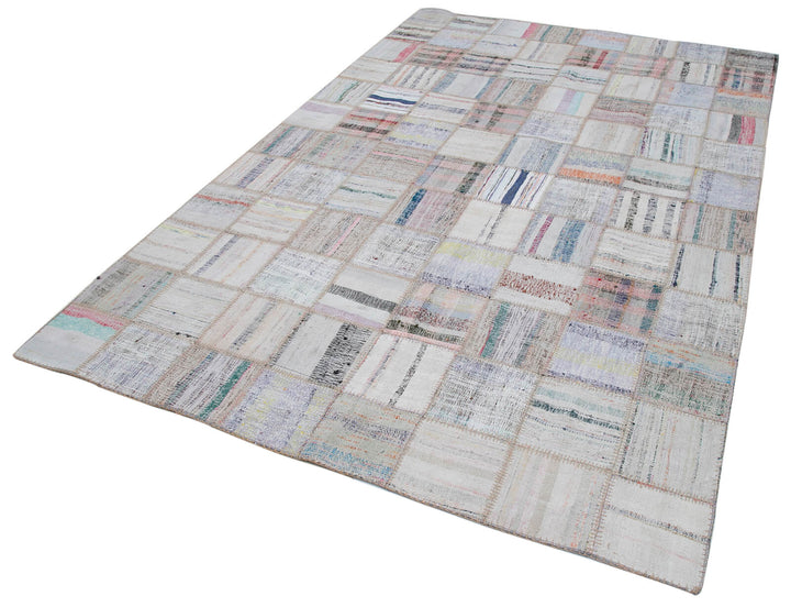 6x10 Beige Kilim Patchwork Rug - 30602