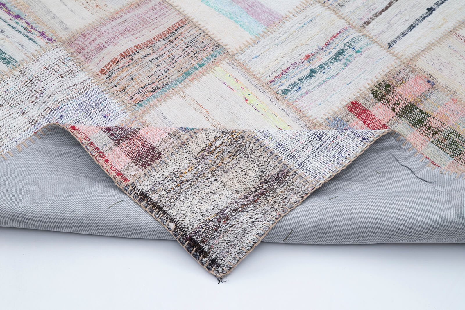 6x10 Beige Kilim Patchwork Rug - 30602