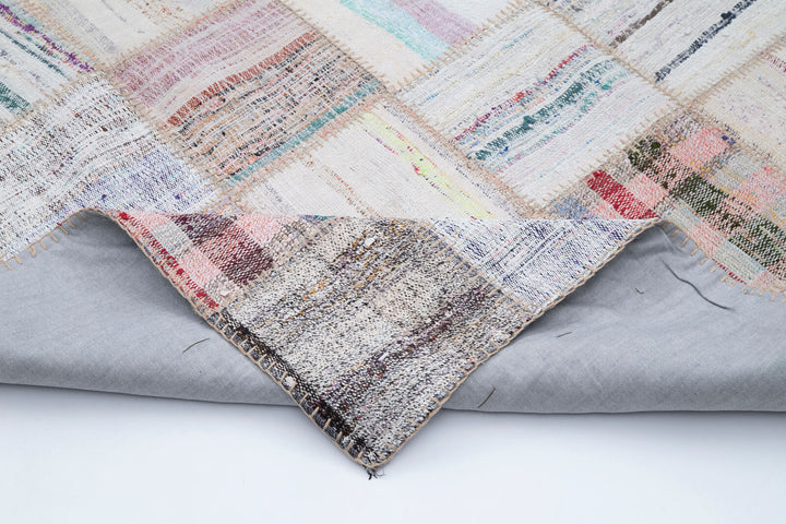 6x10 Beige Kilim Patchwork Rug - 30602