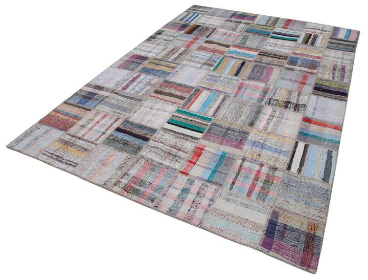 7x10 Multicolor Kilim Patchwork Rug - 30603
