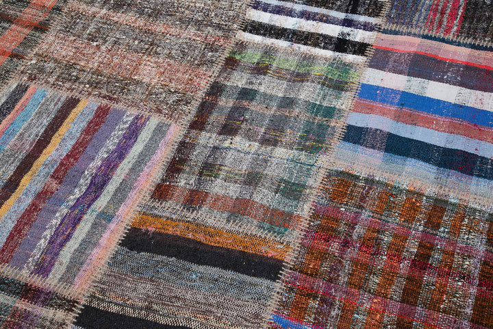 7x10 Multicolor Kilim Patchwork Rug - 30606