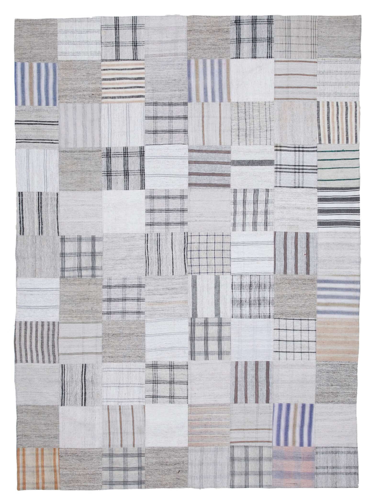 8x11 White Kilim Patchwork Rug - 30609