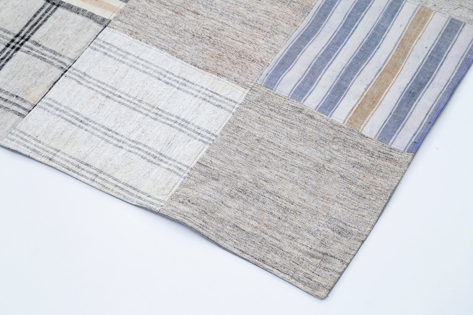 8x11 White Kilim Patchwork Rug - 30609