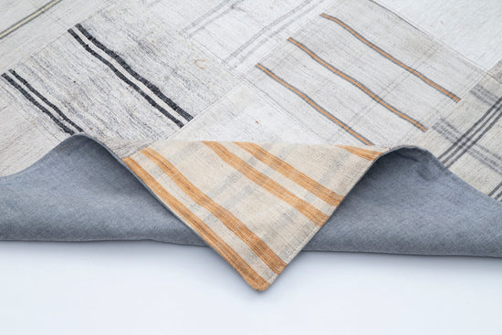 8x11 White Kilim Patchwork Rug - 30609