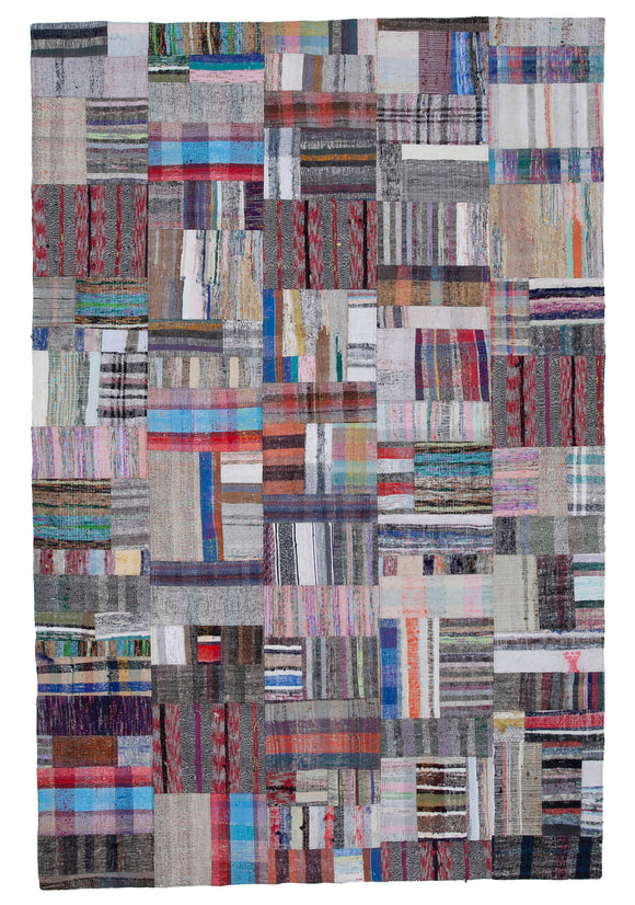 7x11 Multicolor Kilim Patchwork Rug - 30612
