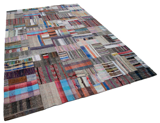7x11 Multicolor Kilim Patchwork Rug - 30612