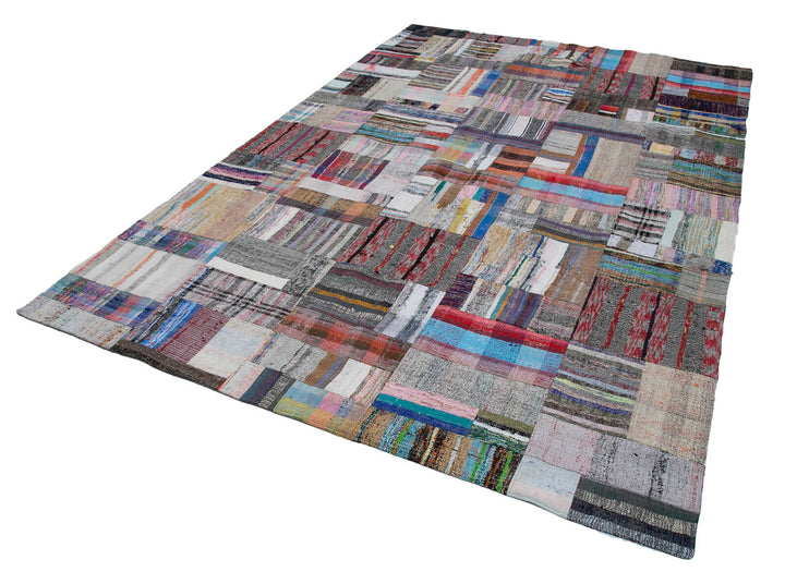 7x11 Multicolor Kilim Patchwork Rug - 30612