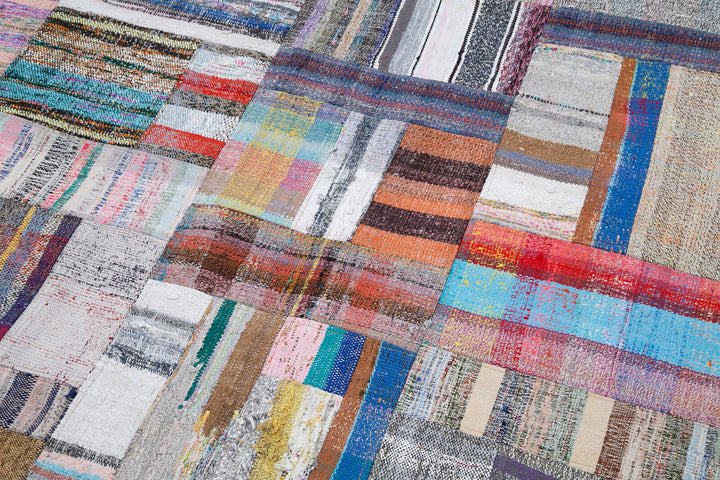 7x11 Multicolor Kilim Patchwork Rug - 30612