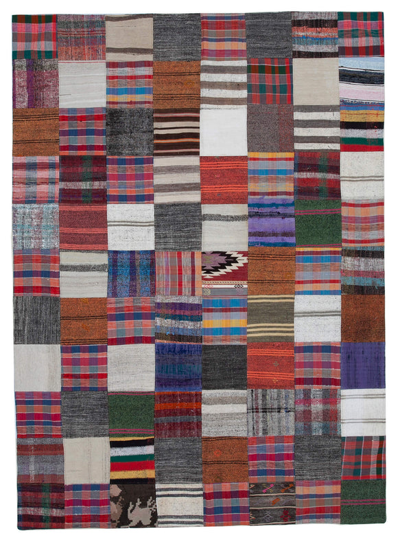 8x11 Multicolor Kilim Patchwork Rug - 30613