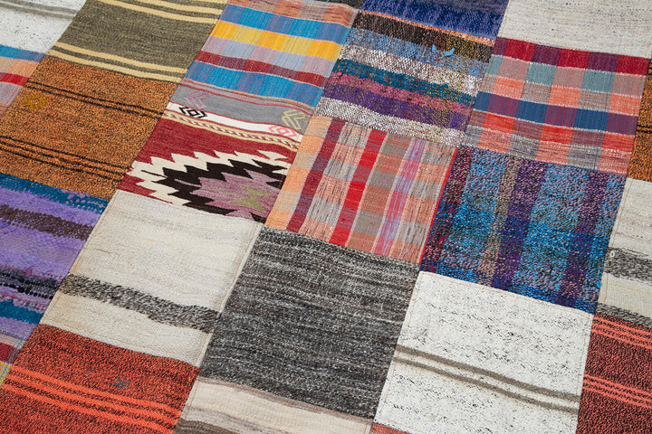 8x11 Multicolor Kilim Patchwork Rug - 30613