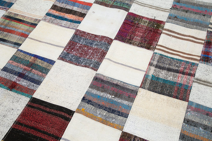 8x11 Multicolor Kilim Patchwork Rug - 30614