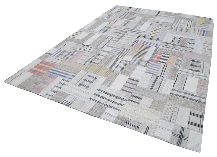 8x11 Beige Kilim Patchwork Rug - 30615